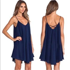 Navy Chiffon Strappy Tunic Slip Dress! NEW!